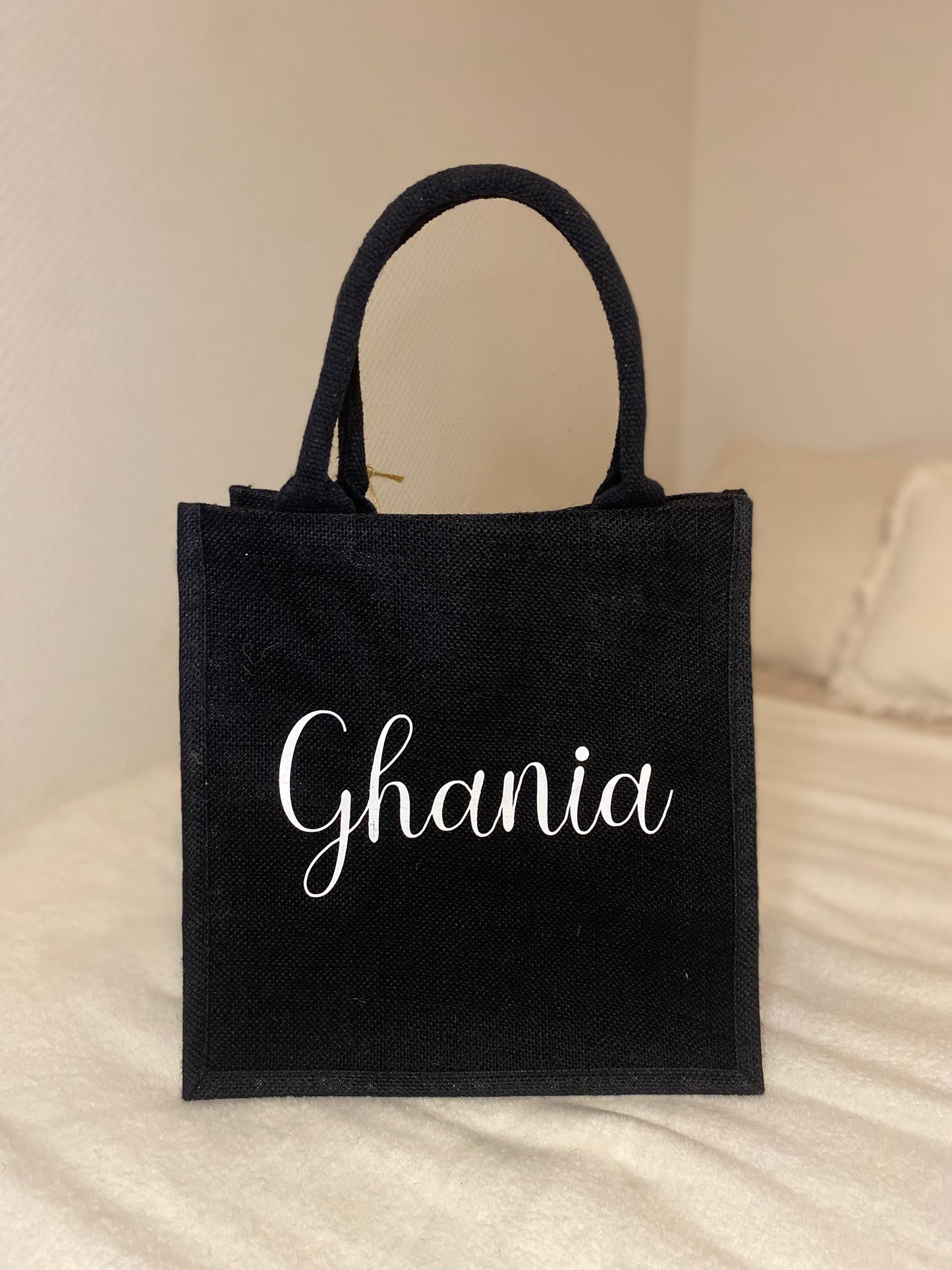 Sac en toile de jute noir
