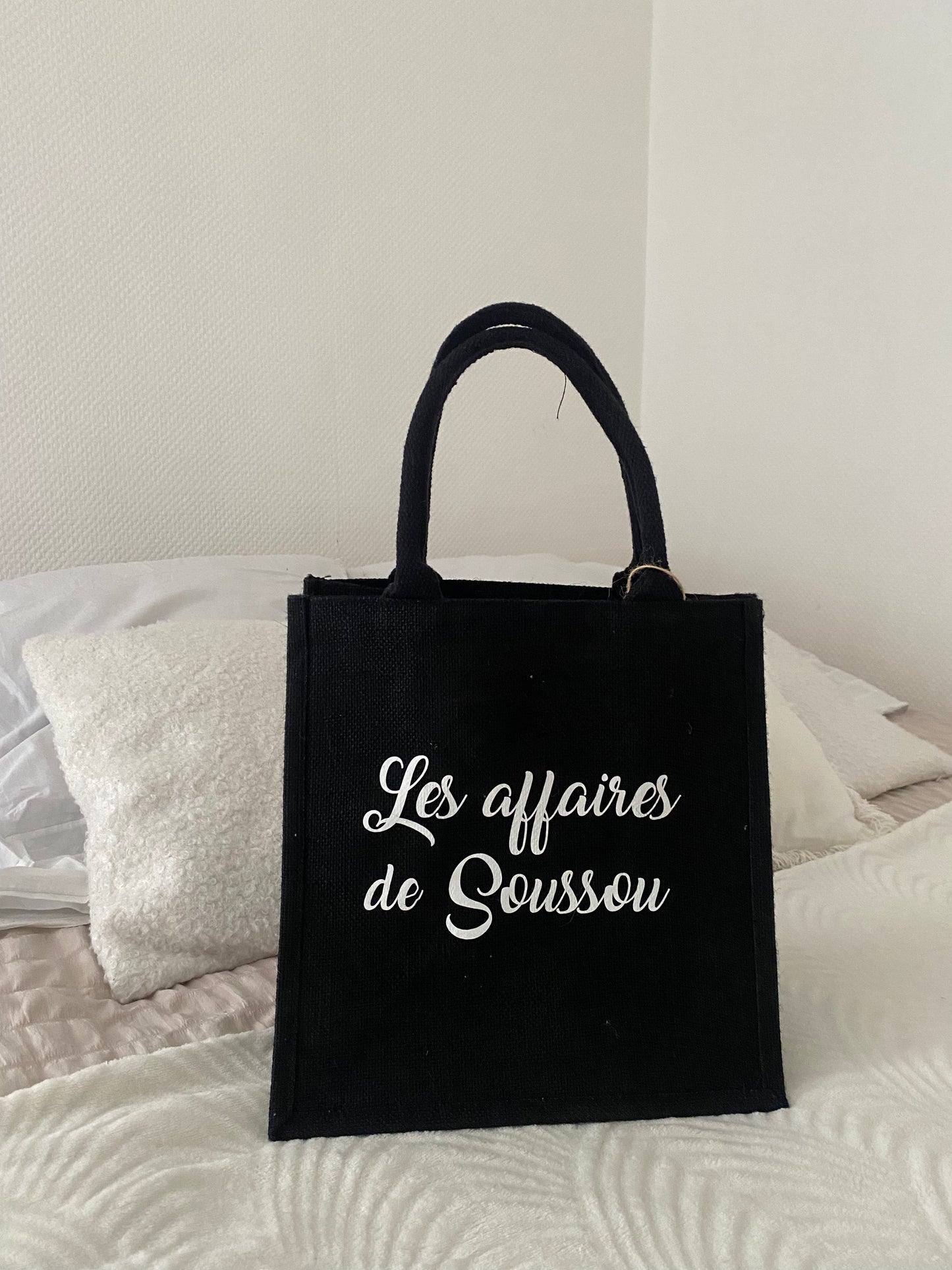 Sac en toile de jute noir