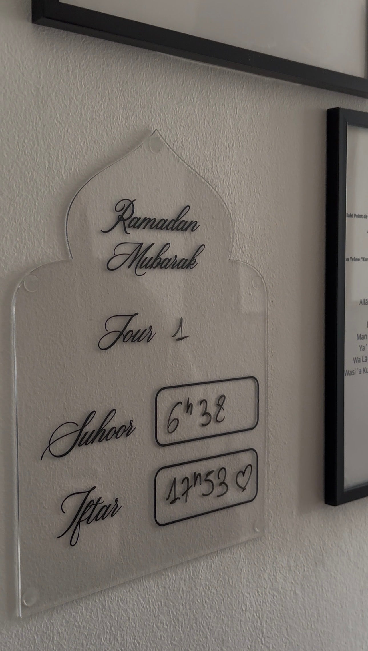Plaque Ramadan Horaire