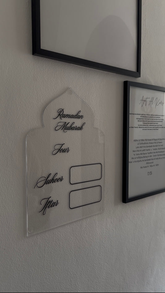 Plaque Ramadan Horaire