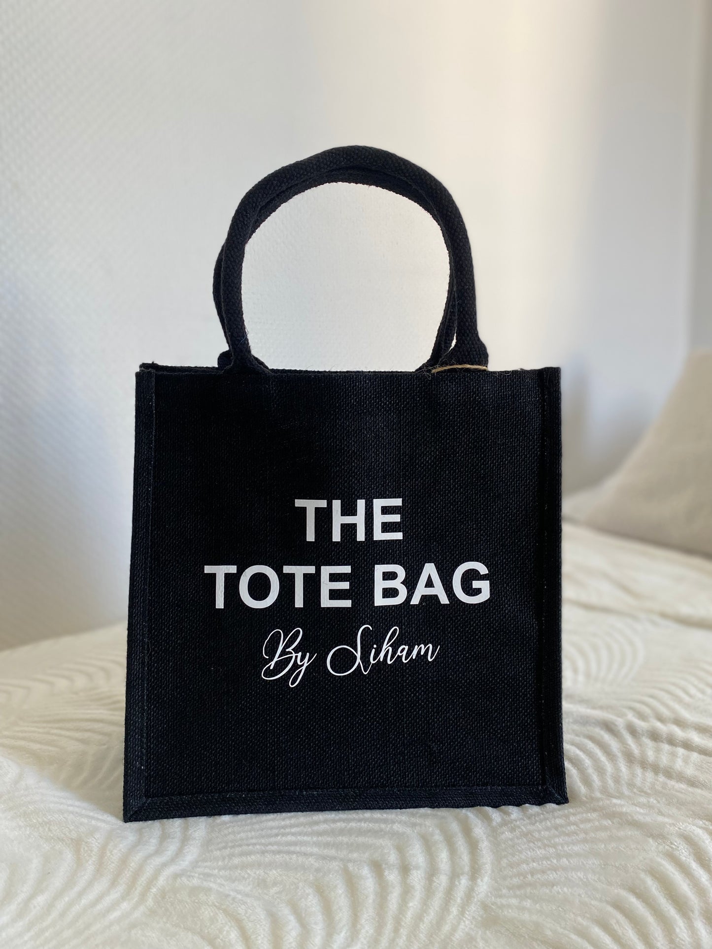 Sac en toile de jute noir