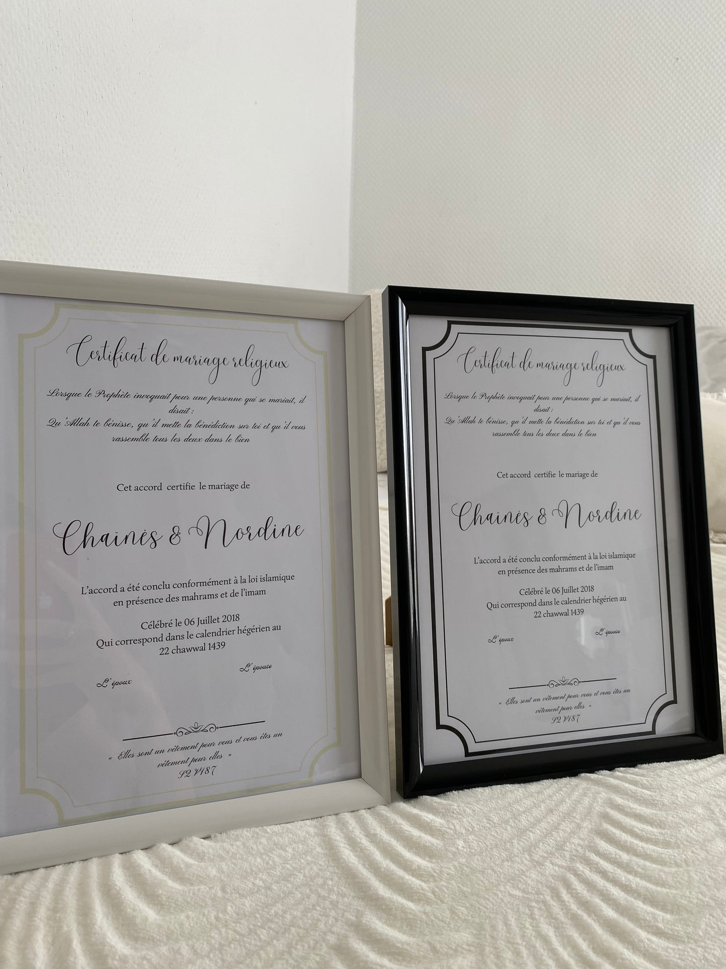 Certificat de mariage